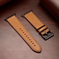 thumbnail image 7 of BANDOVA Premium Leather Band Compatible with Apple Watch 44/45/46/49/42mm(Series 3/2/1), Classic Business Replacement Strap for Women Men, LightBrown, 7 of 7