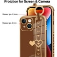 thumbnail image 3 of Compatible with iPhone 14 Case 6.1 Inch Cute Heart Pattern for Women Girls Soft Plating Bumper Anti-Scratch Protective Cover with Wrist Strap Band Kickstand Holder-Brown, 3 of 12