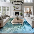 thumbnail image 3 of Shell Palm Leaf Large Area Rugs 6x9 ft Ocean Conch Blue Retro Background Washable Rug Non Slip Indoor Carpet Absorbent Floor Mat for Living Room Bedroom Dining Room, 3 of 9