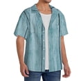 thumbnail image 2 of Honeii Turquoise Wooden1 for Men's Short-Sleeved Button-Up Collared Shirt Featuring A Pocket, Perfect for Beach Vacations, And Travel Adventures.-XX-Large, 2 of 5