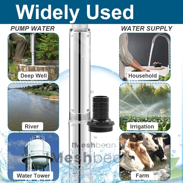 4 Inch Submersible Pump 4 Inch Deep Well Submersible Pump - 1HP, 230V ...