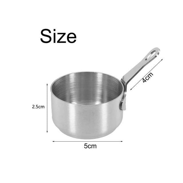 Poêle à Sauce Miniature 60ML, Pot à Lait en Acier Inoxydable, Tasse à Sauce de Cuisson avec Poignée