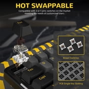 ATTACK SHARK AKS068 Alice Layout Wired Mechanical Keyboard, Gasket Mount 68 Keys Ergonomic 60% Gaming Keyboard USB-C, VIA-Programmable, Hot-Swappable Tactile Switch, RGB Backlit, Knob, NKRO, PC/MAC