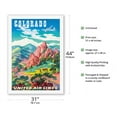 thumbnail image 2 of Colorado USA - Garden of the Gods Colorado Springs - United Air Lines - Vintage Airline Travel Poster by Joseph Fehér c.1950s - Fine Art Rolled Canvas Print 27in x 40in, 2 of 4