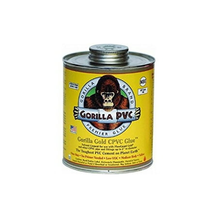 GORILLA PVC CEMENT LLC 04303 Gold 4OZ CPVC Glue (Best Pvc Glue For Pool Plumbing)