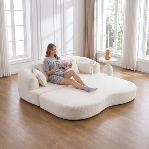 70 Inch 2in1 Convertible Foldable Sofa Bed Boneless Compressed Sleeper Couch with 4 Pillows Modern Chenille Cloud Sofa for Living Room Apartment Small Space, Multiple colors