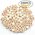thumbnail image 5 of 100 Pieces Wooden Beads, Natural Round Wood Loose Beads Wood Spacer 15mm Diameter x 6mm Hole, 5 of 6