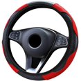thumbnail image 2 of Universal Auto Car Steering Wheel Cover Microfiber Leather Anti-Slip Without Inner Ring (Red), 2 of 7