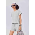 thumbnail image 4 of Pinspark 2 Piece Sets for Women Summer Lounge Set Cap Sleeves Sweatsuit Cropped Wide Leg Pants Soft Lounge Travel Tracksuit, 4 of 6
