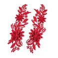 thumbnail image 3 of HILABEE 3x2Pcs Lace Applique Flower Embroidery Applique for Wedding Prom Dress Clothes Red, 3 of 8