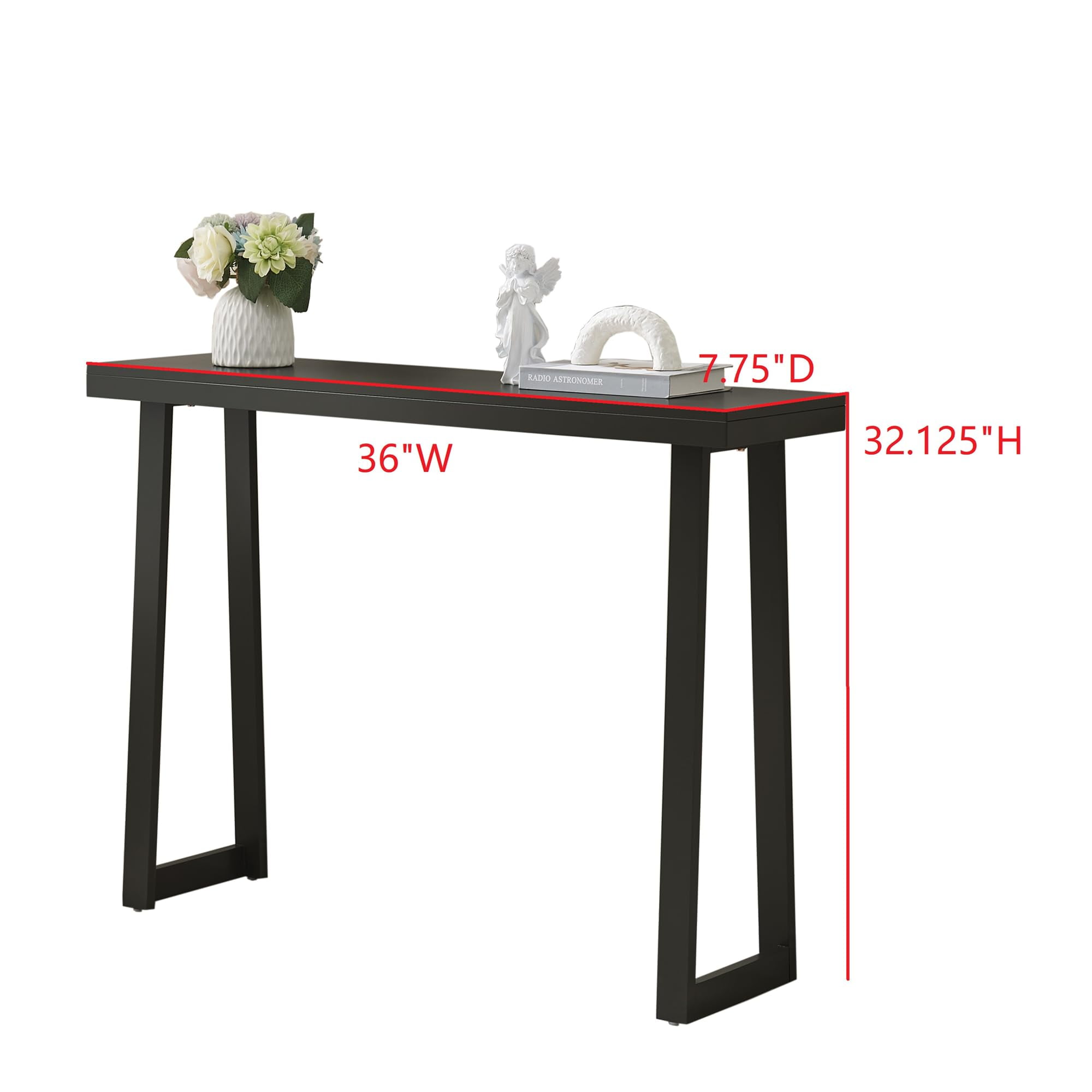Kings Brand Furniture Claude 36-Inch Console Entryway Table, Narrow Sofa Table for Behind Couch, Hallway, Bedroom, Living Room, Foyer, Caviar