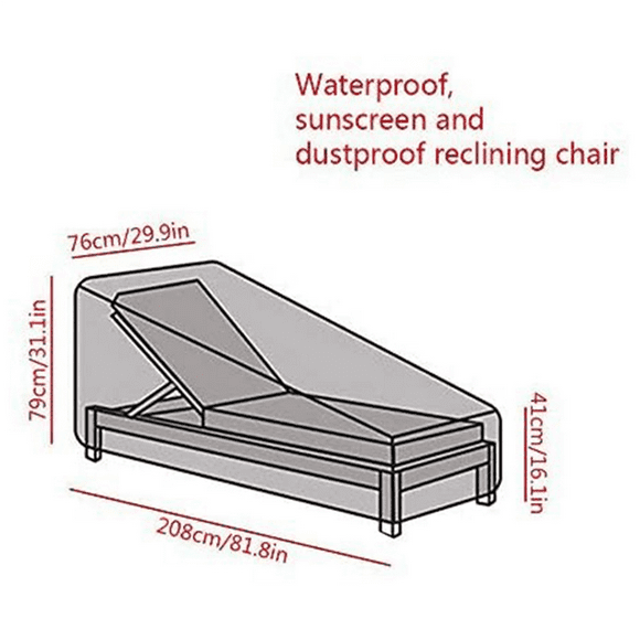 Outdoor Cover, Waterproof Garden Wicker Chair Sunbed Cover, Terrace Furniture Protection Layer