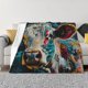 thumbnail image 1 of Fotbe Colorful Graffiti Cow Manta de Franela con Estampado, Manta Ultrasuave para Cama, Sofá, Auto, Hipoalergénica y Antibolitas-80"x60", 1 of 6