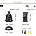 thumbnail image 3 of Rope Chandelier, Retro E27 Socket With 4.5 Meter Electric Wire And Switch, For Rope Pendant Lamp(bulb Is Not Included),superma, 3 of 5
