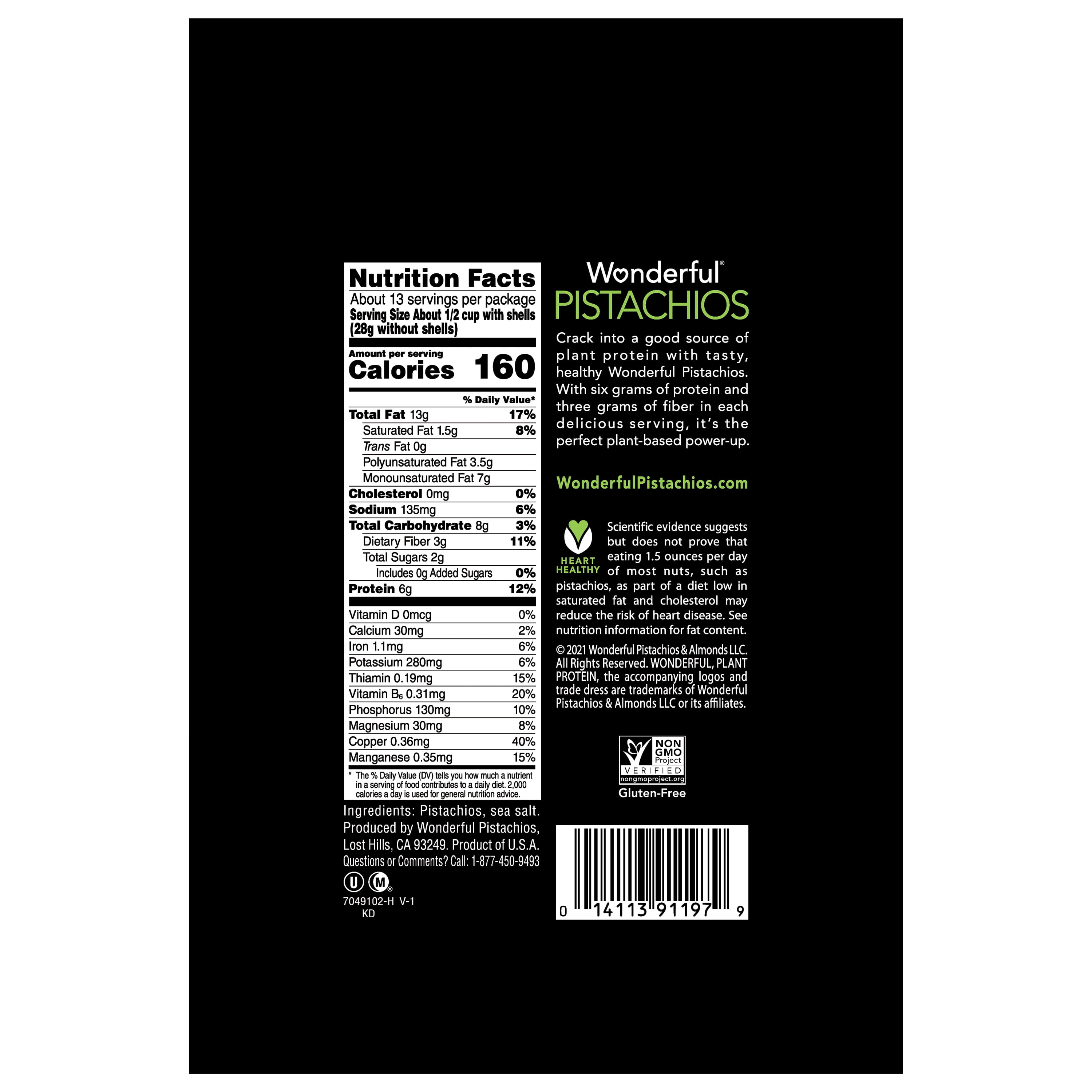 (3 pack) Wonderful Pistachios, In-Shell, Roasted & Salted, 24 Oz