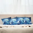 thumbnail image 7 of Ambesonne Abstract Throw Pillow Cover 4 Pack, Surfer Wavy Sun, 18", Blue White and Yellow, 7 of 7