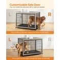 thumbnail image 4 of Wooden Dog Crate Furniture,Double-Doors Kennel for Dogs Indoor up to 80 lb, Removable Tray, End Table Dog Crate for Decoration 44.1"L x 29.5"W x 32.3"H, Greige, 4 of 9