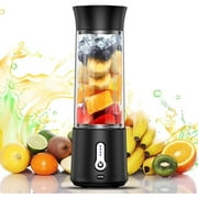 500ml Portable Blender 4000mA USB Rechargeable Smoothie Blender Personal Juicer Cup Fruit Mixer Black