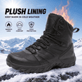 thumbnail image 2 of Stepedia Men's Snow Boots Lightweight Waterproof Winter Boots Faux Fur Lined Anti-slip Cold Weather Hiking Boots, Black, 2 of 6