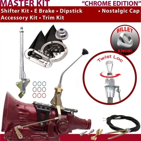 American Shifter PG Shifter Kit Chrome 10 in. E Brake Cable Trim Kit Dipstick for EFF55