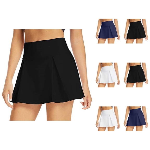 Womens Skorts Elastic Pleated Design Athletic Golf Tennis Skirts with Inner Shorts and Hidden Pockets Skorts for Woman