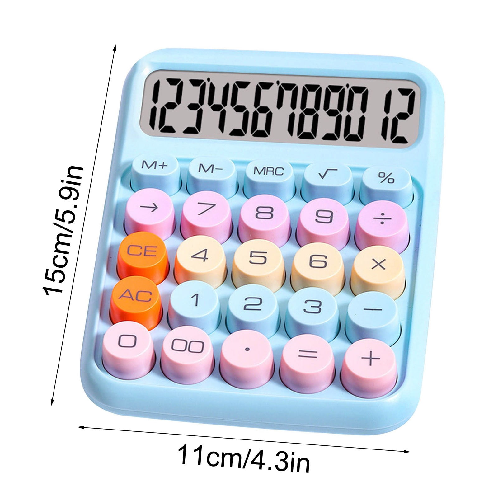 4pcs Standard 12 Digit Calculator with Large LCD Display and Big Buttons - Office Accessories for Women, School, Home, Business(You need to bring a 7th battery by yourself) B