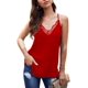 thumbnail image 5 of Camiseta sin mangas con cuello Halter para mujer, tops de encaje de ganchillo con cuello en V, camisola suelta con tiras, camiseta, lavable a máquina, mangas con ribete de encaje, sin mangas Fokelyi WMXL-43-14, 5 of 6