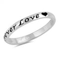 thumbnail image 4 of Infinity Forever Love Heart Script Ring Sterling Silver Promise Band 925 Jewelry Female Male Size 4, 4 of 4