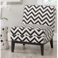 thumbnail image 2 of SAFAVIEH Armand Black and White Zig Zag Linen/Cotton Accent Chairs (25.2 in. W x 31.9 in. D x 33.1 in. H), 2 of 7