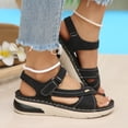 thumbnail image 4 of Rokment Comfortable Ortho Walking Sandals for Women Plantar Fasciitis Beach Summer Casual Leather Buckles Open Toe Memory Foam Non Slip Nursing Work Shoes Black Size 6, 4 of 7