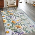 thumbnail image 4 of Area Rug 48×72in, Summer Daisy Lavender Floor Carpet Living Room Rug, Eucalyptus Leaves on Wood Non-Slip Welcome Mat Indoor Rugs for Bedroom Dining Room, 4 of 9