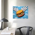 thumbnail image 3 of PIKWEEK  Bob's Burgers Flying Burger Poster Canvas Poster Wall Art Decor Print Picture Paintings for Living Room Bedroom Decoration 16x12in, 3 of 4