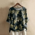thumbnail image 1 of Puntoco moda mujer casual cuello redondo blusa estampada 1/2 manga camiseta verano tops Puntoco Puntoco-2571, 1 of 4