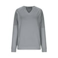 thumbnail image 4 of FRSASU Womens Casual Long Sleeve V Neck Sweatshirts Cute Loose Fit Lightweight Pullover Tops Gray, 4 of 9
