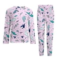 thumbnail image 5 of Pijama de tiburón divertido, conjunto de pijama de 2 piezas con estampado de vida marina de manga larga para hombre, ropa de dormir romántica de gran tamaño con gráficos de otoño, 5 of 5