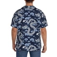 thumbnail image 3 of Pofeuu Dragon Print Mens Casual Short Sleeve Shirts Beach Summer Spread Collar Pocket Tops Men's Casual Short-sleeved Shirt-Small, 3 of 5