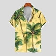 thumbnail image 7 of Handshe Men's Hawaiian Shirt Tops Vintage Short Sleeve Button Down Beach Shirt Male Tropical Floral Summer Pullover Party Holiday, 7 of 7