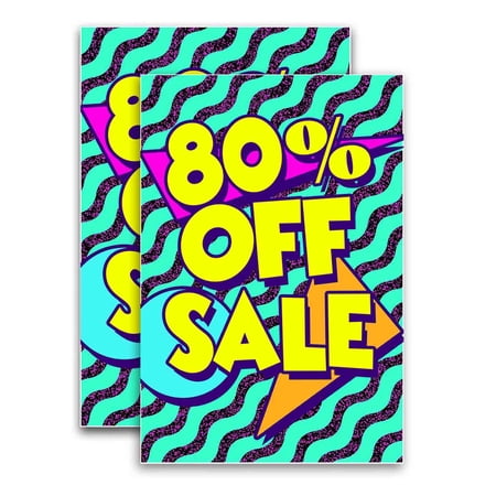 80 Percent Off Sale (24" X 36") Vinyl Decal Only (Pack of 2) |Sign|Sticker|Poster