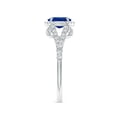 thumbnail image 3 of ANGARA Natural Claw-Set Oval Blue Sapphire Split Shank Halo Ring in 14K White Gold for Women (Size-7x5mm) | September Birthstone, Anniversary, Jewelry Gift for Women | Natural Blue Sapphire Ring, 3 of 9