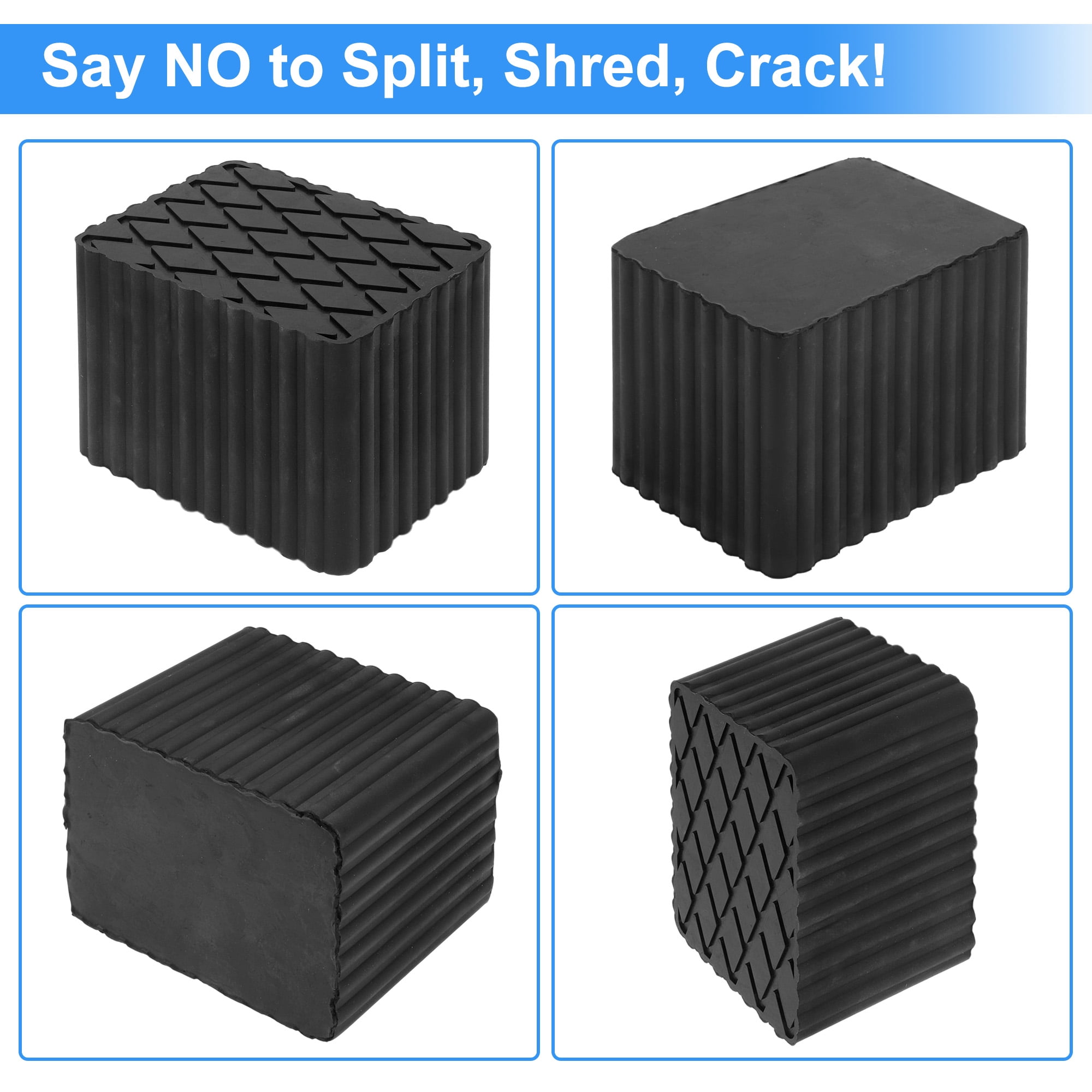 Unique Bargains Universal Heavy Duty Rubber Jack Stand Pads 6.3" x 4.7" x 4.7" Black