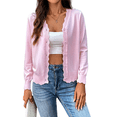 thumbnail image 1 of Suéter de Punto Tipo Cárdigan de Larga con Cuello en V y Botones para Mujer Rosa M, 1 of 9