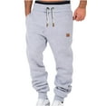 thumbnail image 2 of Sweatpants for Men Fashion Joggers Sports Pants Cotton Drawstring Elastic Waist Solid Color Pocket Trousers, 2 of 5