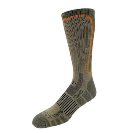 Ridgecut TSM0005 Men s Midweight Half Cushion Coolmax Crew Socks Large Brown