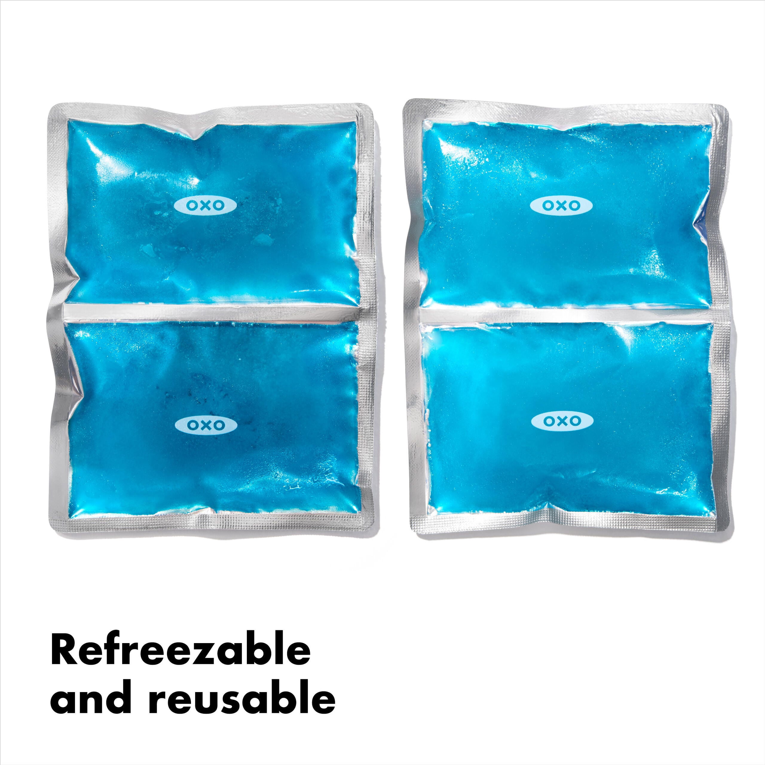 OXO Prep & Go 2-Pack Lunch Prep Ice Pack Set, Reusable Freezer Packs for Lunch Boxes, Meal Prep Bags and Coolers, Blue