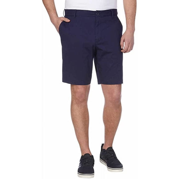 IZOD Men's Mid-Weight Saltwater Flat Front Stretch Chino Short (Peacoat, 38)