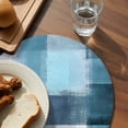 thumbnail image 3 of Teal Blue Round 13 Inch Placemats Set of 2, Modern Oil Painting Abstract Ombre Geometric HeatResistant Non Slip Place Mats for Dining Table, Wipeable Braided Kitchen Table Mats for Housewarming, 3 of 9