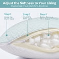 thumbnail image 5 of Bestier Cooling Standard Pillows for Bed 2 Pack, Adjustable Memory Foam Pillows with Shredded Memory Foam & Microfiber Fill, White, 5 of 14