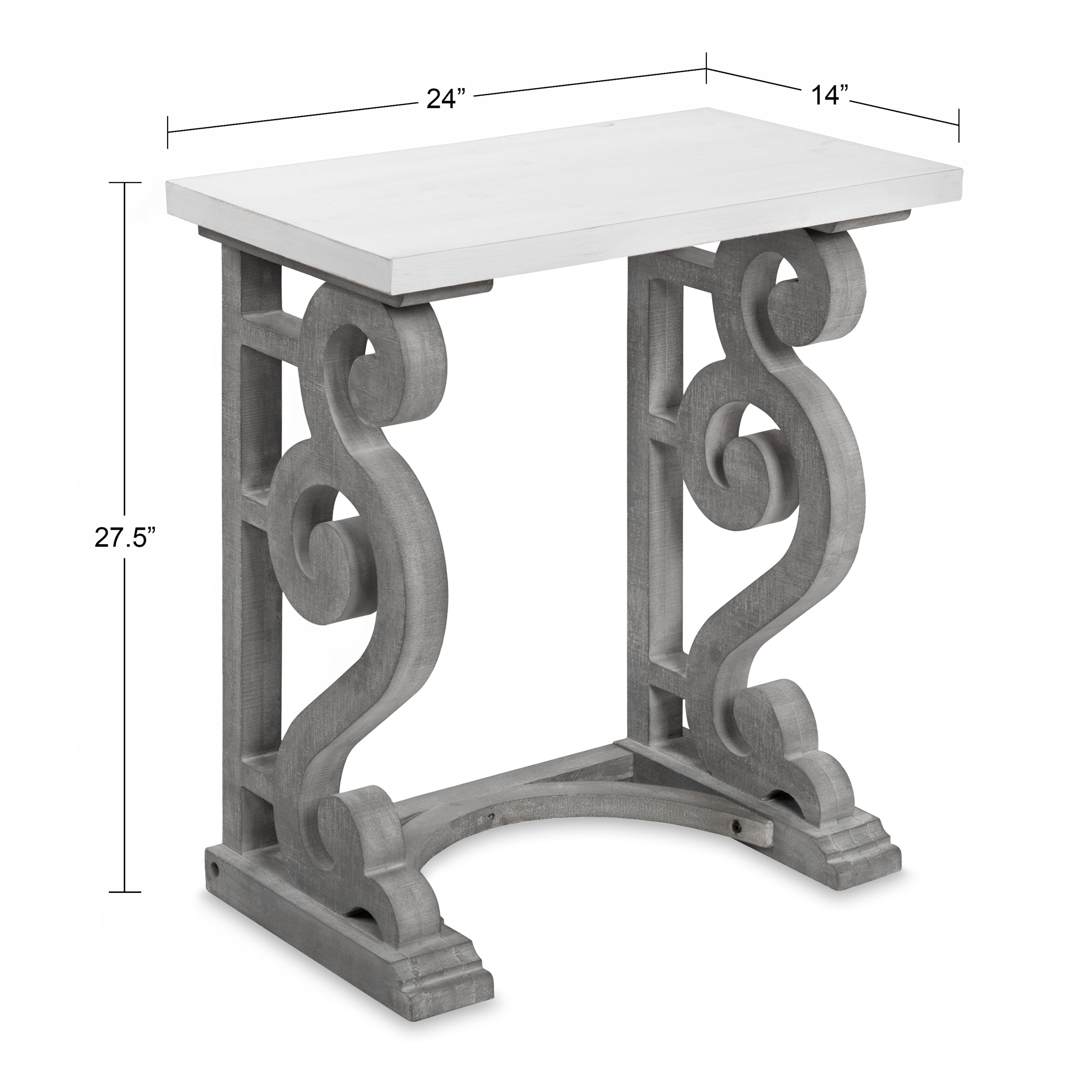 Kate And Laurel Wyldwood French Country Wood Side Table 24 X 14 X 27 White And Gray Chic Farmhouse Inspiration Walmart Com Walmart Com