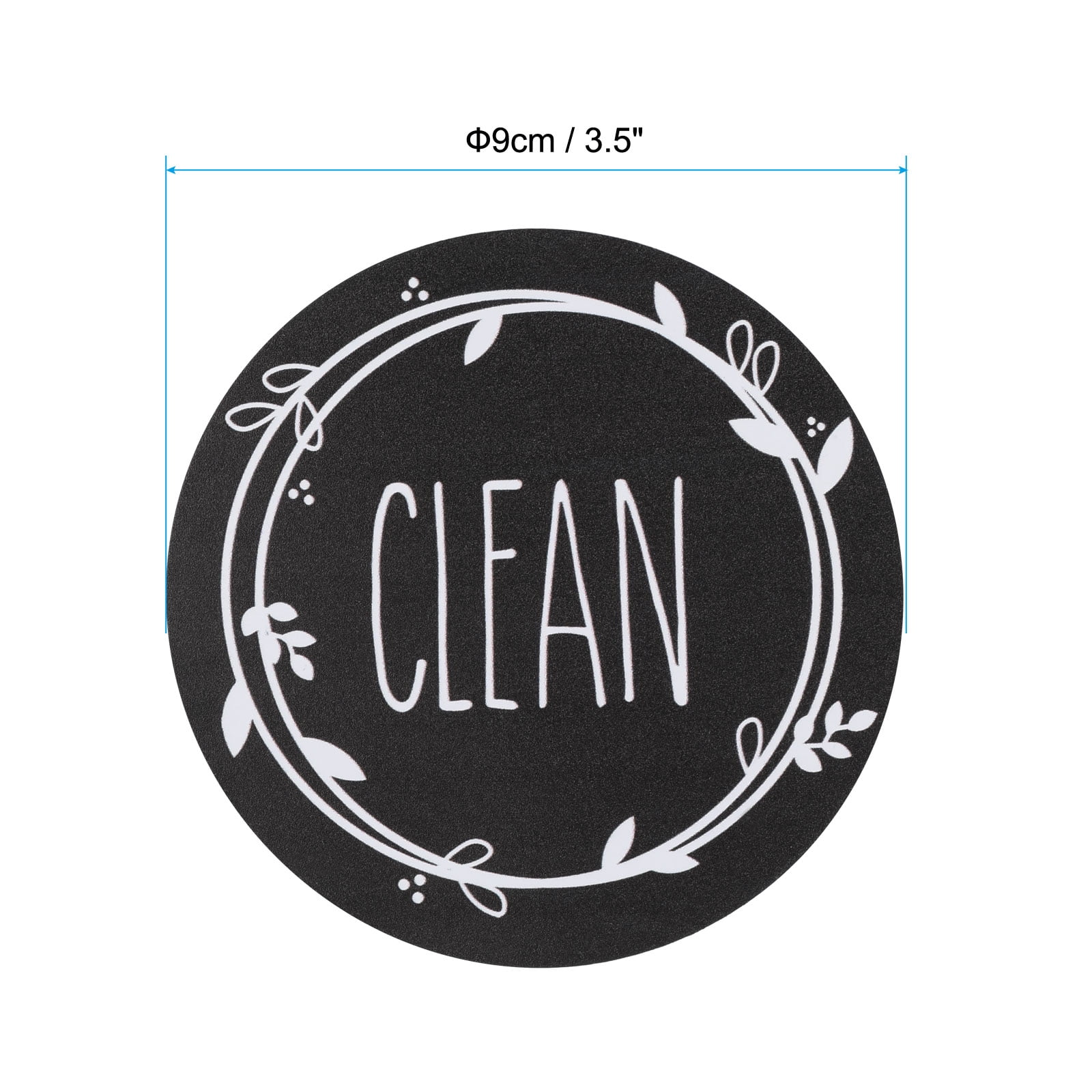 Unique Bargains Dirty Clean Dishwasher Magnet Round Refrigerator Sign Magnet Black