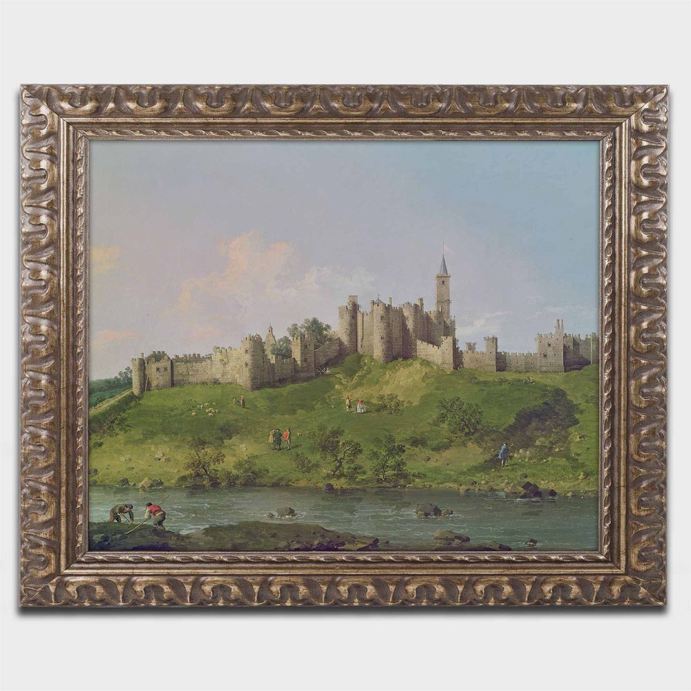 Trademark Fine Art "Alnwick Castle" by Canaletto, Gold Ornate Frame